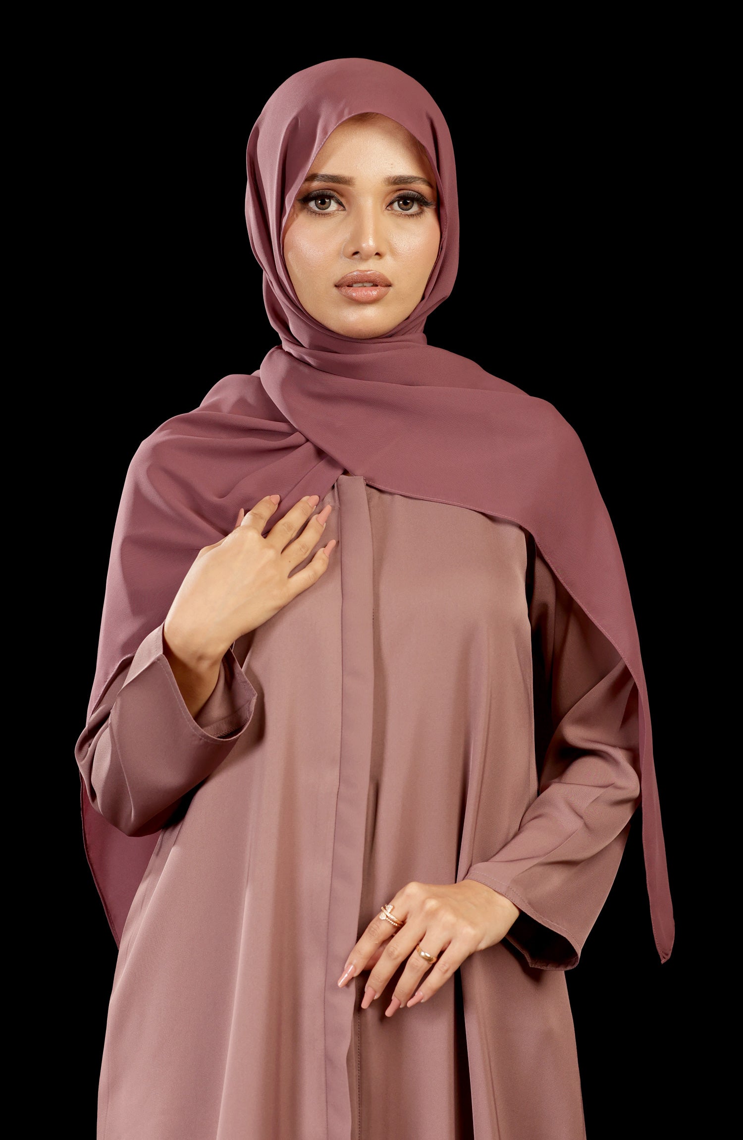 Plain Front Open Abaya