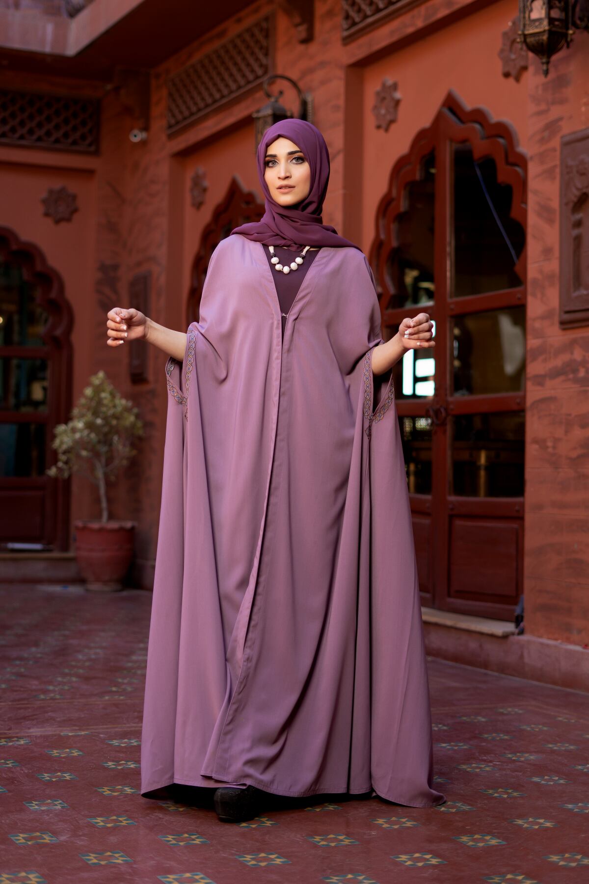 Lilac Embellished Cape